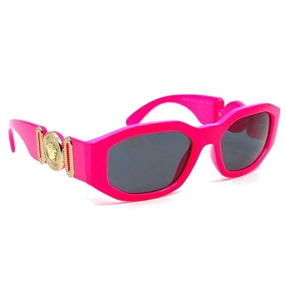 VERSACE EUC Medusa Biggie Square Sunglasses Authentic Pink Gold